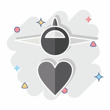 Simge Taşımacılığı. Dünya Barışı sembolüyle ilgili. Çizgi roman. dizayn edilebilir