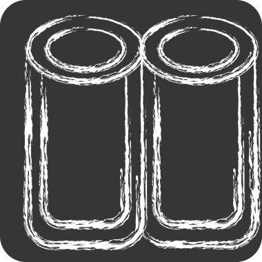 Simge Çöp Geri Dönüşümü. Dünya 'yı Kurtarma sembolüyle ilgili. Tebeşir stili. düzenlenebilir