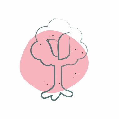 Simge ağacı. Dünya 'yı Kurtarma sembolüyle ilgili. Renkli Leke Biçimi. düzenlenebilir