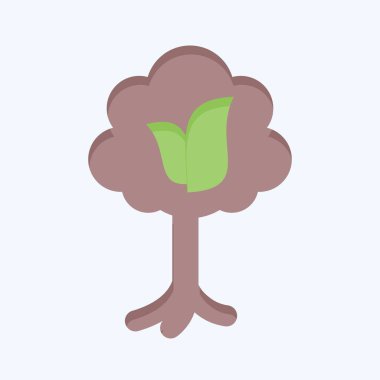 Simge ağacı. Dünya 'yı Kurtarma sembolüyle ilgili. Düz stil. düzenlenebilir