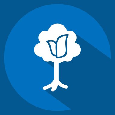 Simge ağacı. Dünya 'yı Kurtarma sembolüyle ilgili. Uzun gölge tarzı. düzenlenebilir