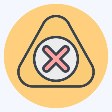 Simge Uyarısı. Ünlem sembolüyle ilgili. renk arkadaşı stili. dizayn edilebilir