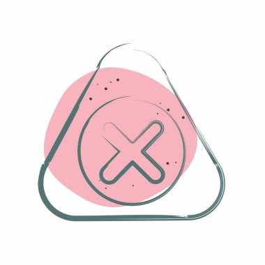 Simge Uyarısı. Ünlem sembolüyle ilgili. Renkli Leke Biçimi. dizayn edilebilir