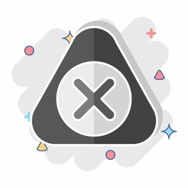 Simge Uyarısı. Ünlem sembolüyle ilgili. Çizgi roman. dizayn edilebilir