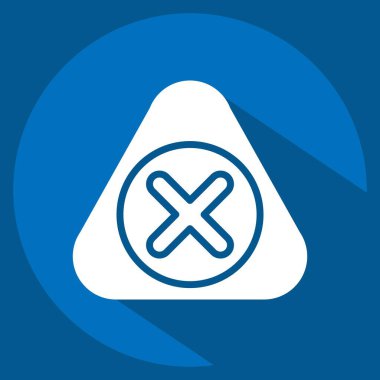 Simge Uyarısı. Ünlem sembolüyle ilgili. Uzun gölge tarzı. dizayn edilebilir