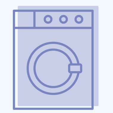 Simge Çamaşır Makinesi. Kumaş sembolüyle ilgili. İki ton stili. dizayn edilebilir