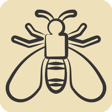 İkon Yaban Arısı. Böceklerin sembolü. El çizimi tarzı. dizayn edilebilir