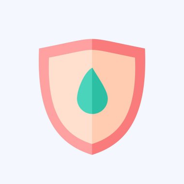 Simge suyuna dayanıklı. Kumaş sembolüyle ilgili. Düz stil. dizayn edilebilir