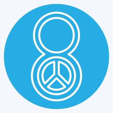 İkon Kadınlar Günü. Dünya Barışı sembolüyle ilgili. Mavi gözlü. dizayn edilebilir