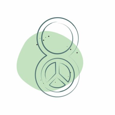 İkon Kadınlar Günü. Dünya Barışı sembolüyle ilgili. Renkli Leke Biçimi. dizayn edilebilir