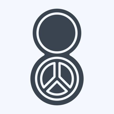 İkon Kadınlar Günü. Dünya Barışı sembolüyle ilgili. Kabartma tarzı. dizayn edilebilir