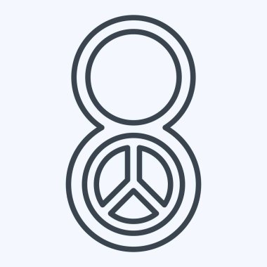 İkon Kadınlar Günü. Dünya Barışı sembolüyle ilgili. Sıra tarzı. dizayn edilebilir