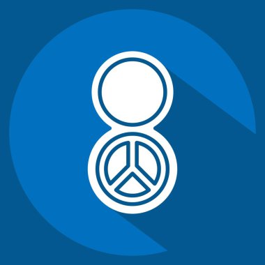 İkon Kadınlar Günü. Dünya Barışı sembolüyle ilgili. Uzun gölge tarzı. dizayn edilebilir