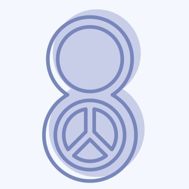 İkon Kadınlar Günü. Dünya Barışı sembolüyle ilgili. İki ton stili. dizayn edilebilir