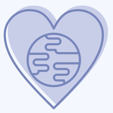 İkon Dünya Aşkı. Dünya Barışı sembolüyle ilgili. İki ton stili. dizayn edilebilir