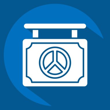 İkon Dünya Barış Kurulu. Dünya Barışı sembolüyle ilgili. Uzun gölge tarzı. dizayn edilebilir