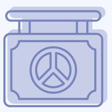 İkon Dünya Barış Kurulu. Dünya Barışı sembolüyle ilgili. İki ton stili. dizayn edilebilir