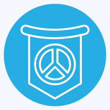 Icon Dünya Barış Bayrağı. Dünya Barışı sembolüyle ilgili. Mavi gözlü. dizayn edilebilir