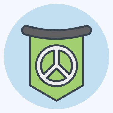 Icon Dünya Barış Bayrağı. Dünya Barışı sembolüyle ilgili. renk arkadaşı stili. dizayn edilebilir