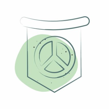 Icon Dünya Barış Bayrağı. Dünya Barışı sembolüyle ilgili. Renkli Leke Biçimi. dizayn edilebilir