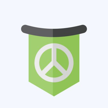 Icon Dünya Barış Bayrağı. Dünya Barışı sembolüyle ilgili. Düz stil. dizayn edilebilir