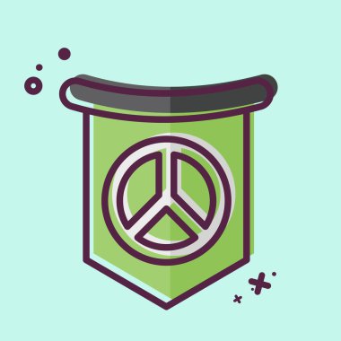 Icon Dünya Barış Bayrağı. Dünya Barışı sembolüyle ilgili. MBE tarzı. dizayn edilebilir