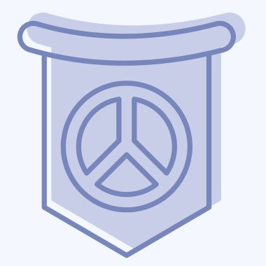 Icon Dünya Barış Bayrağı. Dünya Barışı sembolüyle ilgili. İki ton stili. dizayn edilebilir