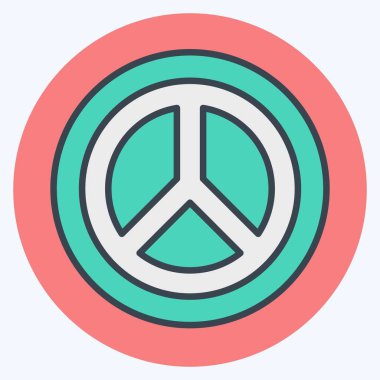 Icon Dünya Barış Logosu. Dünya Barışı sembolüyle ilgili. renk arkadaşı stili. dizayn edilebilir
