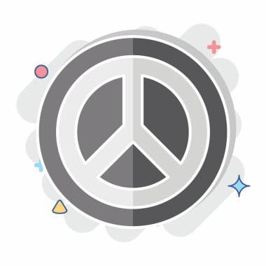 Icon Dünya Barış Logosu. Dünya Barışı sembolüyle ilgili. Çizgi roman. dizayn edilebilir