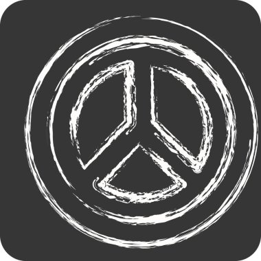 Icon Dünya Barış Logosu. Dünya Barışı sembolüyle ilgili. Tebeşir stili. dizayn edilebilir