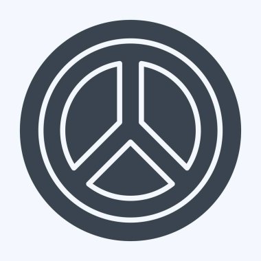 Icon Dünya Barış Logosu. Dünya Barışı sembolüyle ilgili. Kabartma tarzı. dizayn edilebilir