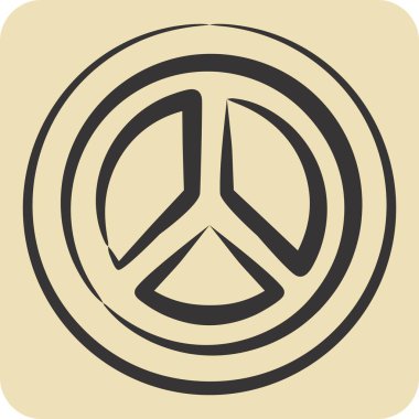 Icon Dünya Barış Logosu. Dünya Barışı sembolüyle ilgili. El çizimi tarzı. dizayn edilebilir