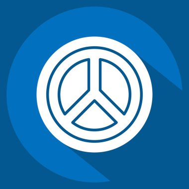 Icon Dünya Barış Logosu. Dünya Barışı sembolüyle ilgili. Uzun gölge tarzı. dizayn edilebilir