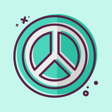 Icon Dünya Barış Logosu. Dünya Barışı sembolüyle ilgili. MBE tarzı. dizayn edilebilir