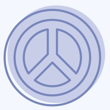 Icon Dünya Barış Logosu. Dünya Barışı sembolüyle ilgili. İki ton stili. dizayn edilebilir
