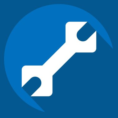 Simge anahtarı. Tamir Aletleri sembolüyle ilgili. Uzun gölge tarzı. dizayn edilebilir