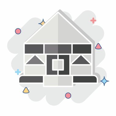 İkon Yurt. Kazakistan sembolüyle ilgili. Çizgi roman. dizayn edilebilir