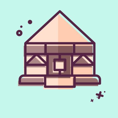 İkon Yurt. Kazakistan sembolüyle ilgili. MBE tarzı. dizayn edilebilir