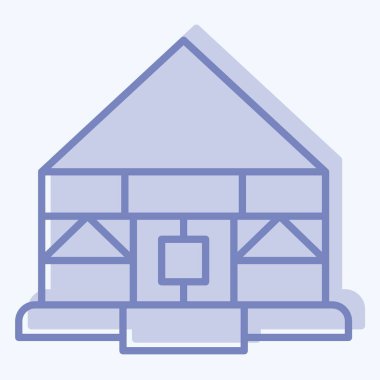 İkon Yurt. Kazakistan sembolüyle ilgili. İki ton stili. dizayn edilebilir