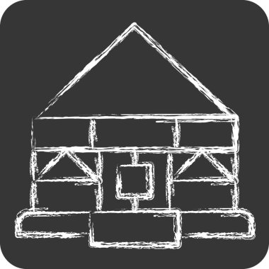 İkon Yurt. Kazakistan sembolüyle ilgili. Tebeşir stili. dizayn edilebilir