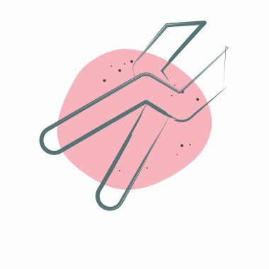 Icon çinko makas. Tamir Aletleri sembolüyle ilgili. Renkli Leke Biçimi. dizayn edilebilir