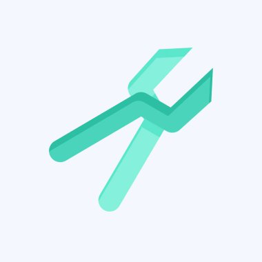 Icon çinko makas. Tamir Aletleri sembolüyle ilgili. Düz stil. dizayn edilebilir