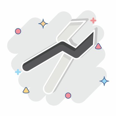 Icon çinko makas. Tamir Aletleri sembolüyle ilgili. Çizgi roman. dizayn edilebilir