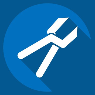 Icon çinko makas. Tamir Aletleri sembolüyle ilgili. Uzun gölge tarzı. dizayn edilebilir