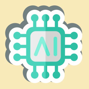 Çıkartmalı yapay zeka çipleri. Yapay Zeka sembolüyle ilgili