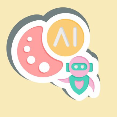 Yapıştırma Yapay Zeka Çizimi. Yapay Zeka sembolüyle ilgili