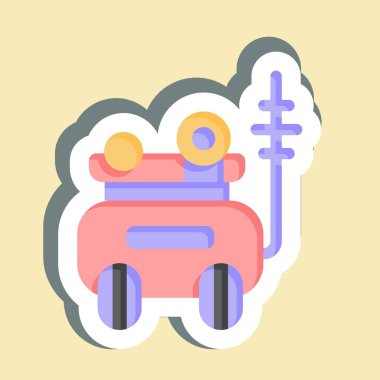 Zırhlı araç çıkartması. Araç sembolüyle ilgili. düzenlenebilir