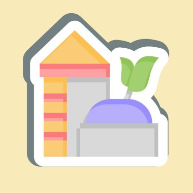 Etiket Biyogaz Fırınları. Dünya 'yı Kurtarma sembolüyle ilgili. düzenlenebilir