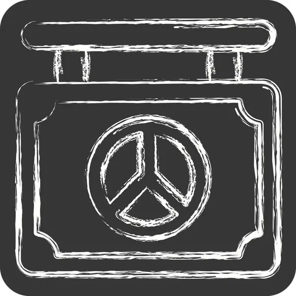 İkon Dünya Barış Kurulu. Dünya Barışı sembolüyle ilgili. Tebeşir stili. dizayn edilebilir