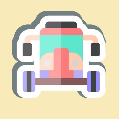 Çıkartma Arabası. Araç sembolüyle ilgili. düzenlenebilir